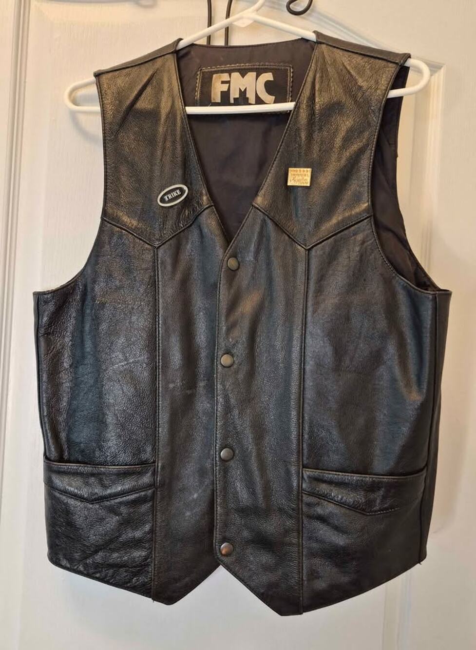Motorcycle Vest Black Leather FMC size 40